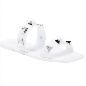 Steven New York by Steve Madden Aleena Stud Sandal White Size 7 NIB